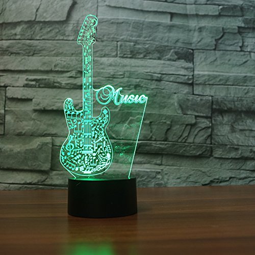 Amazon.co.jp: 3d抽象的なギター音楽Night Light動物テーブルデスク